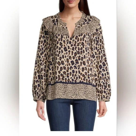 Vineyard Vines Leopard Print Women's Top, Size S - Picture 1 of 11
